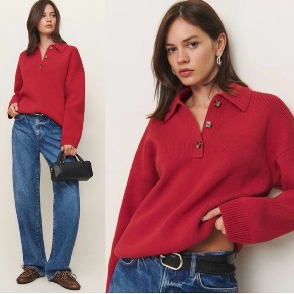 Reformation Sweaters - Reformation Brooklyn Polo Sweater